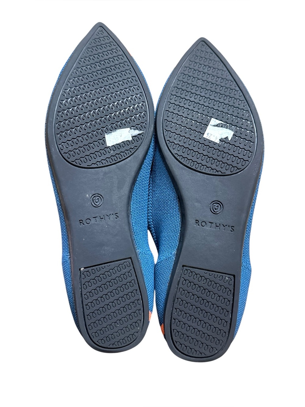 Rothy’s The Point Rare Retired Teal Coral Stripe Flats Size 6.5 - Picture 8 of 10
